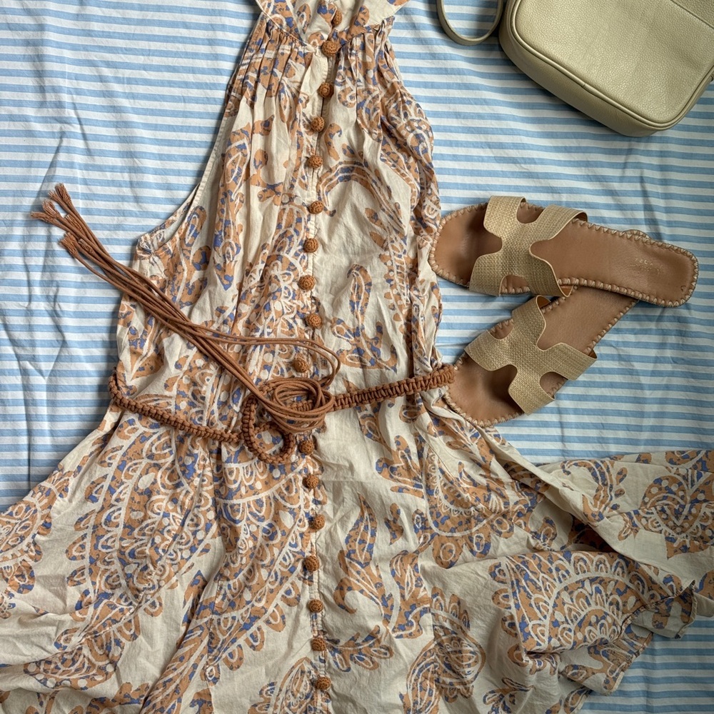 Zara Mini Belted Paisley Dress